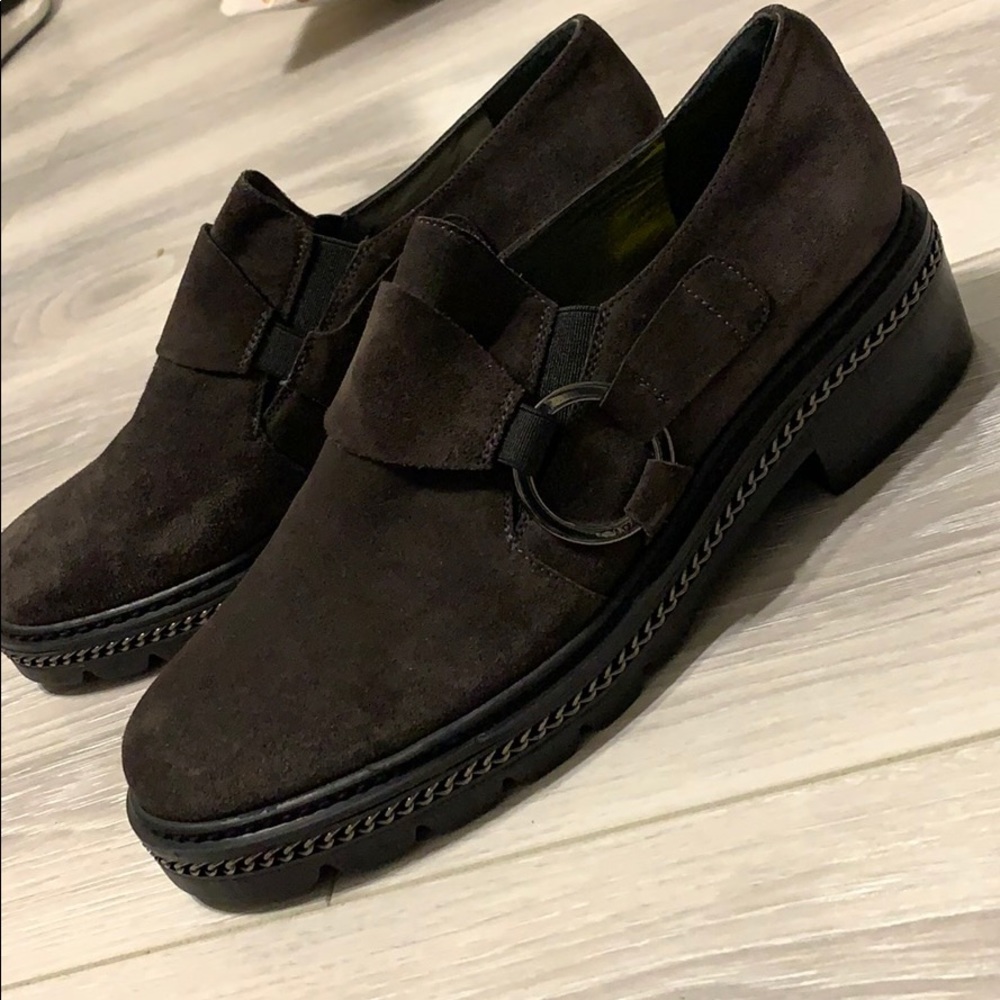 Stuart Weitzman - suede chain loafer